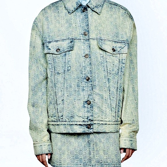 Auth GUCCI jacquard GG Jean jacket brand new with tags ID:678791XDBOK - Picture 3 of 12